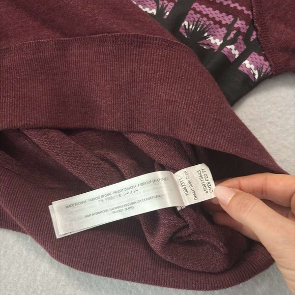 Ariat Desert Ride Sweatshirt Women's S Burgundy Crew Neck Pull Over Top Cowgirl - Picture 5 of 8